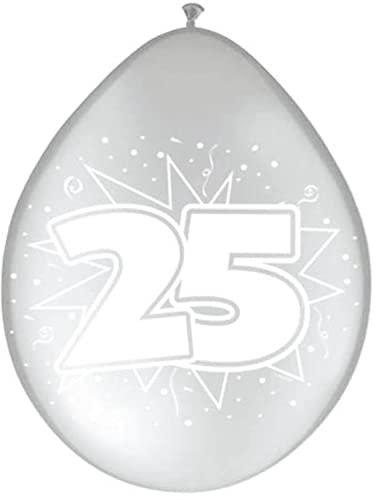 8 Luftballons * SILBERHOCHZEIT * für den 25. Hochzeitstag // Ballon Ballons Jahre Hochzeit Ehe Silber Party Feier