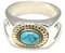 Myshiwu 925 Sterling Silber Türkis Ring für Männer Vintage künstlicher Türkis Siegelring (Größe 61)