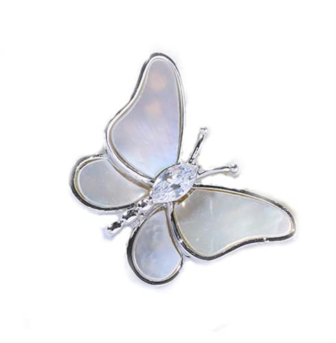 Muschel Schmetterling kleine Anstecknadel Elegante Anti-Walking Schnalle Zubehör kleine Brosche, Kupfer, Perle, Muschel, Perle
