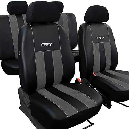 moto-MOLTICO Autositzbezüge 2+3 - Universal Auto Sitzauflagen Set - Dreilagig Sitzbezüge mit Reißverschluss - Dauerhafter Sitzbezug Vordersitze und Rücksitze - Schwarz Graphit Schonbezüge