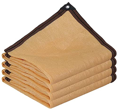 Malla Sombreadora Red De Sombra De Privacidad Transpirable 85%-95% De Sombra Rate con Ojales, para Patio, Piscina, Plantas De ProteccióN. (Amarillo 12-Pin / 9m * 9m / 29.5ft * 29.5ft)