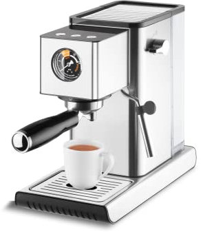 Catler Máquina Expresso, Cappuccino y Latte, Bomba italiana de 20 bares y Espumador de leche - Cafetera Expresso, Thermoblock, con boquilla de vapor patentada, Barista Express ES300