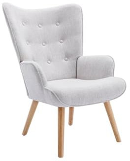 Vente-unique - Fauteuil en Tissu Gris Clair VATELY