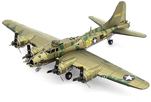 Metal Earth Fascinations ME1009 Metallbausätze - Bomber B-17 Flying Fortress, lasergeschnittener 3D-Konstruktionsbausatz, 3D Metall Puzzle, DIY Modellbausatz mit 2.5 Metallplatinen, ab 14 Jahre