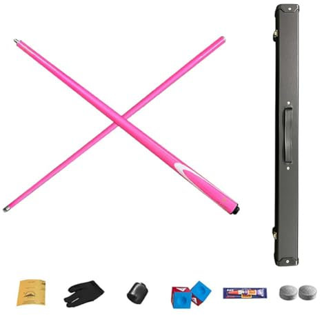 1/2-gelenkiger Snooker-Billard-Pool-Queue, 58-Zoll-Snooker-Karamell- oder Pool-Queue-Stick mit Kohlefaser, 9,5 mm/13 mm Spitze, mit Box, Etui und Kreideset, for professionelle Queue-Spieler ( Size : P