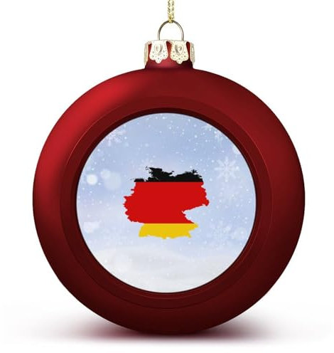 Deutschland Flagge Weihnachtskugeln Ornamente - Nationalflagge Andenken - Rot Deutschland Hängende Ornamente Kugeln für Weihnachtsbäume Frohe Weihnachtskugeln Neujahr für Familie