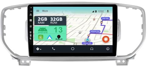 YUNTX [2GB+32GB] Android 13 Autoradio con navi para KIA Sportage KX5 2016-2018-[Incorporado CarPlay/Android Auto/GPS]-IPS 2.5D 9 Pulgada Pantalla-Dab/Bluetooth 5.0/Control del Volante/MirrorLink