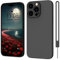 ORDA für iPhone 15 Pro Max Hülle, Dünn Straight Edge Kameraschutz und Bildschirmschutz Silikon Case, TPU Slim Schutzhülle Handyhülle für iPhone 15 Pro Max Cover Schwarz