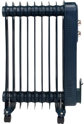 Moda Jazz Oil Filled Radiator 2000W (Blue). Portable Radiator with 9 Fins (Measures D24 x W39 x H62cm). Energy-Saving Retro Style Oil Filled Radiators Free Standing - Genuine Moda Plug In Radiator