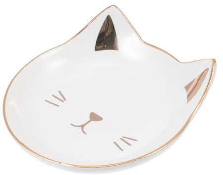 Alipis Plato De Cerámica Gato Plato De Salsa De Cerámica Trajes De Niños Plato De Postre Vajilla De Fiesta De Pascua Plato Con Forma De Gato Plato De Pastel Aperitivos El Plato El Gato