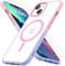 Iokmax Magnetic for iPhone 13 Case/iPhone 14 Case with 2X Screen Protector, [MagSafe Compatible] Military-Grade Slim Shockproof Phone Case Translucent Matte Cover for iPhone 13/14 6.1,Pink-Purple