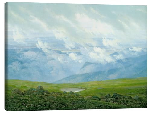 Posterlounge Ziehende Wolken Leinwandbild von Caspar David Friedrich 30 x 20 cm Türkis Romantik Wanddeko
