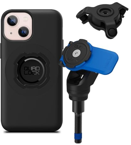 Quad Lock Support Téléphone à Tige Filetée de Moto avec Amortisseur de Vibrations et Coque MAG pour iPhone 13 Mini