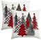 Miaikoe Weihnachtskissenbezüge 50x50 cm Set von 2 Weihnachtsbaum Dekorative Wurf Kissenbezüge Winter Weihnachten Kissenbezüge Dekor für Home Couch Sofa