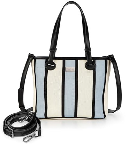 DOMAT Handtasche Damen, umhängetasche damen，einzigartige gestreifte Crossbody bag，Tragetasche，Geeignet für Freizeitaktivitäten, tägliche Arbeit Tasche Mit abnehmbarem Schultergurt (himmelblau)