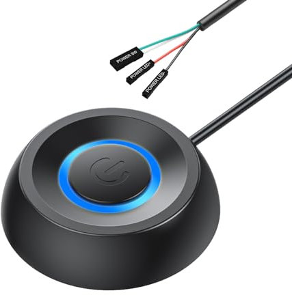 Gohytal Bouton d'alimentation pour PC, bouton de démarrage externe, interrupteur d'alimentation de l'ordinateur de bureau, interrupteur d'alimentation PC, démarrage à distance externe PC, carte mère
