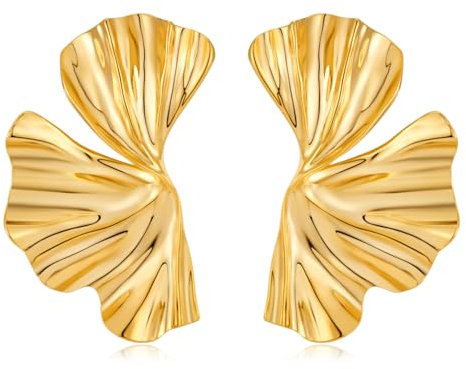 LILIE&WHITE Gold-Ohrringe für Frauen Hypoallergene Ohrstecker Statement Trendy Zirkon Tropfen Ohrringe