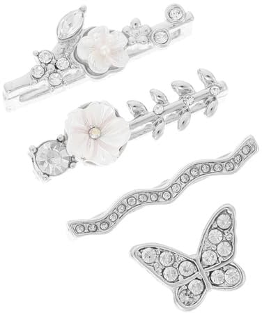 HOMOCONO 4stücke Silikon Charms Für Smartwatch Armband Dekorative Ringe Mit Strass Für Armbänder Schmuck Für Uhrenarmband Silberfarben