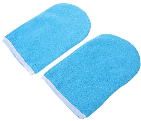 LALADEFIEE Paraffinwachshandschuhe Handbadehandschuhe Dicke Wärmespeichernde Spa Handschuhe Mit Klettband Wiederverwendbar Für Heißwachs Handpflege Handpflegebehandlung Blau Mit Weißem Rand