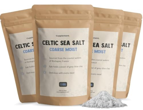 Cupplement Keltisches Meersalz 1kg Kombideal 4x 1kg - Grobes keltisches Meersalz Guérande