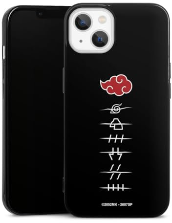 Slim Case extra dünn kompatibel mit Apple iPhone 13 Silikon Handyhülle schwarz Hülle Akatsuki Offizielles Lizenzprodukt Naruto Shippuden