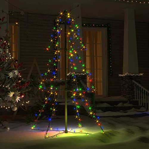 KOIECETA Weihnachtsbaum in Kegelform 160 LEDs Indoor & Outdoor 78x120 cm