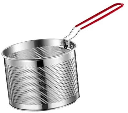 YWJLQH Cestello in Acciaio per Friggere Patatine E Pasta con Manico, 18 Cm