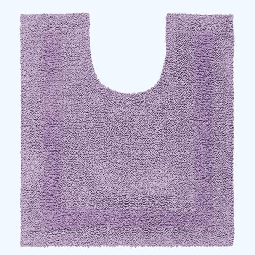 HOMESCAPES Tapis Contour WC en Coton, Tapis WC et lavabo 50x55 cm, Tapis de Bain Lilas