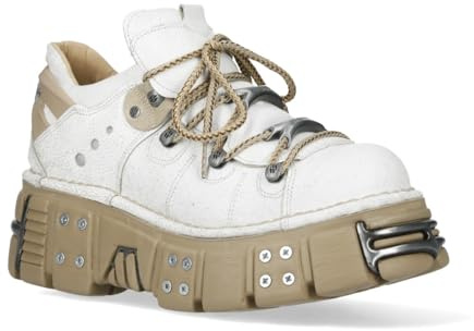 New Rock M-120N-C80 Weiße Gothic Plateau Stiefeletten