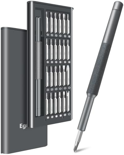 Egmen Small Screwdriver Set, 25 in 1 Mini Screwdriver Set with Torx, Phillips, Flat Head, Hex, for Ring Doorbell, Glasses, Watch, Jewelers, PC, Laptop and More, Repair Precision Screw Driver Set Kit