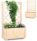 HOMASIS Fioriera con Grigliato per Rampicante, Vaso con Spalliera da Esterno con Sistema di Drenaggio, Portapiante Orto Rialzato da Giardino, Terrazzo, Balcone, Naturale (Legno, 58 x 35 x 101 cm)