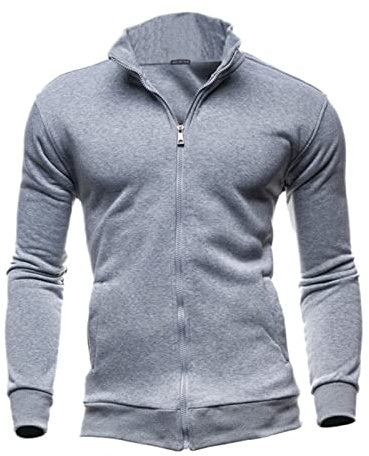 Cardigan con cerniera da uomo felpa in pile con cerniera integrale giacche a maniche lunghe maglione colletto alla coreana tuta leggera e confortevole cardigan con tasche giacca da allenamento