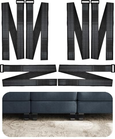 KLUNMA 6Pcs Sectional Couch Connectors Bands with Anti-Slip Silicone Strip, Prevent The Sofa from Moving, No Furniture Damage, Easy Install & No Tools Required, Keep sectional Couch Together