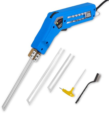 Haedswer 300W Styroporschneider, (50-600℃) Temperatur Einstellbar, Heißschneider für Seile Styrocutter mit 10 cm + 15 cm Gerade Klingen für EPS, KT Board, PU, Seilgewebe, Schaumstoff