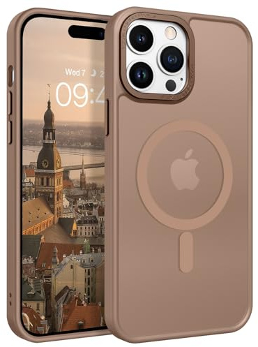 GaoBao für iPhone 14 Pro Max Hülle, Handyhülle iPhone 14 Pro Max [Kompatibel mit MagSafe] Durchscheinende Matte Magnetische Stoßfeste Anti-Fingerabdruck Hülle für 6,7 Zoll Case, Braun