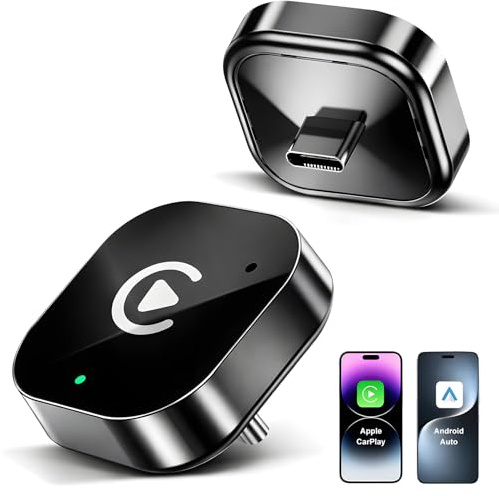 AotuLink USB‑C Wireless-CarPlay- und Android-Auto-Adapter, Kabelgebunden-zu-Kabellos-Dongle | Plug & Play, kompatibel mit IOS und Android-Smartphones.