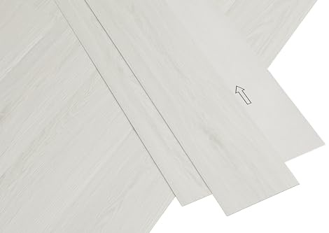 misento PVC Bodenbelag, Vinylboden, Klebefliesen,Eicheoptik Creme-Weiß | 32 Dielen, 4,46 m², Klebevinyl, wasserabweisend, Wohnräume mit mäßiger Nutzung, Küche & Bad, ca. 1,5 mm