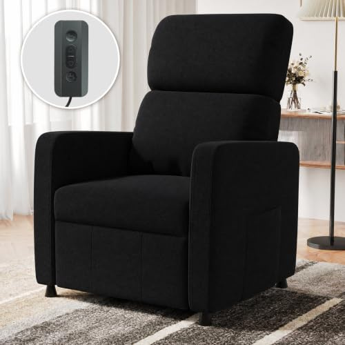 Devoko Fauteuil de Relaxation, Fauteuil Relax Électrique avec Dossier Réglable et Repose-Pieds Extensible, Fauteuil Inclinable pour Chambre, Salon et Home cinéma, télécommande