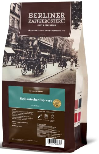 Berliner Kaffeerösterei - Sizilianischer Espresso (1000g / ganze Bohne), Röstgrad Kaffee: mittel,% Arabica Bohnen, Aromaprofil: Nussig/Süß