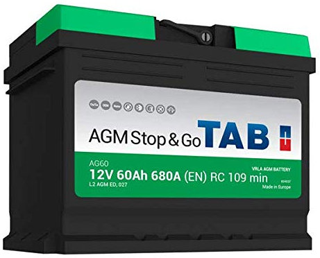 Tab Start Stop Agm Ag60 Batterie Voitures, 12 V 60Ah 680 Amps (En)