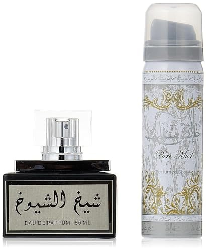 Lattafa Perfumes Sheikh Al Shuyukh Black 2-Piece Set for Unisex, (1.7 Ounce Eau De Parfum Spray + 1.7 Ounce Deodorant Spray)