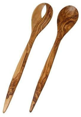 Kremers 7007 Olivenholz Salatbesteck Spitz ca. 35 cm