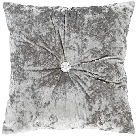 Catherine Lansfield Living Crushed Velvet 45x45cm Cushion Silver Grey