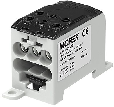 Verteilerblock Cu-200A Al-160A 1P auf TH35 OJL 200A MAB1201S10 Morek 4443