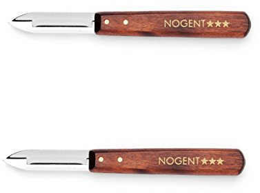 Lote de 2 peladores Nogent 1 afilado de madera con 3 estrellas – Cocina francesa de acero inoxidable – 001