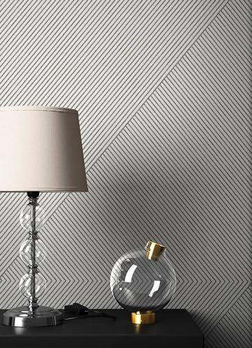 NEWROOM Tapete Beige Streifen Linien Modern Vliestapete Vlies moderne Design Optik Streifentapete Landhaus inkl. Tapezier Ratgeber