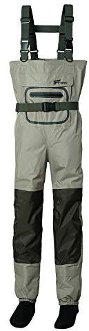 8 Fans - Salopette impermeabile da pesca da uomo, a 3 strati, resistente, traspirante e impermeabile, con piede in neoprene isolato, per caccia all'anatra, pesca a mosca, con borsa in rete inclusa