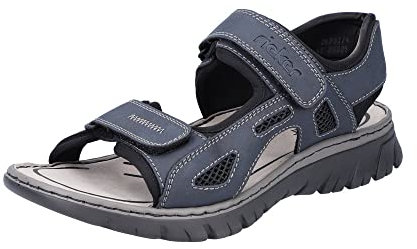 Rieker 26761-14, Sandales Bout fermé Homme, Bleu (Navy/Schwarz/Schwarz 14), 45 EU