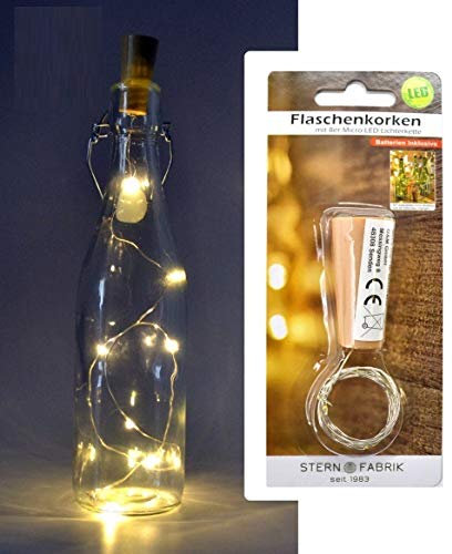 Vanorell 5 x LEDs Drahtlichterkette Micro LED Lichterkette Flaschenkorken Flaschenbeleuchtung