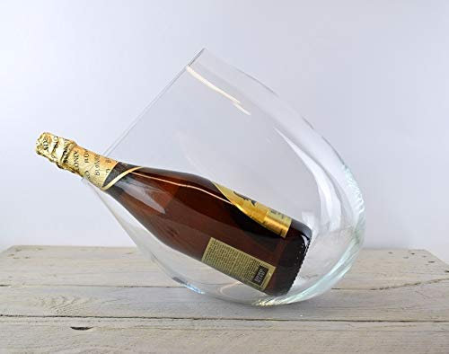 Edwanex Eiseimer aus Glas, groß, 3 Liter, schräg